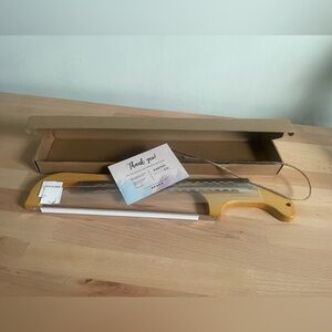 New Bread Bow Knife Earthy Bliss Co. Breadly In Box | wood handle, extra blades